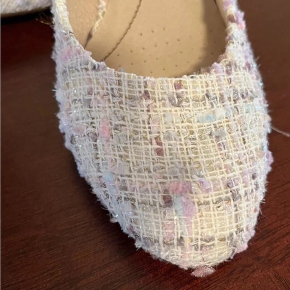 Life Stride Women's confetti  Tweed Flats - Cream and Pink - Picture 2 of 5